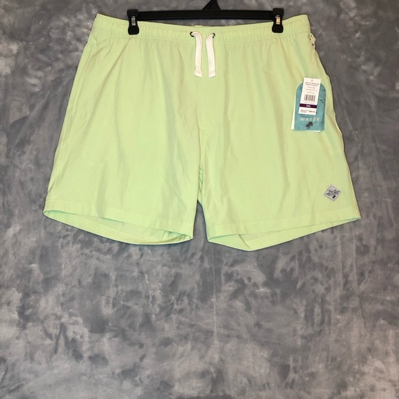 Land To Water 360 Chambray Stretch Shorts Shadow Lime Size XXL NWT - Picture 1 of 8